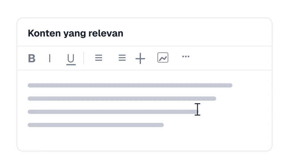Ilustrasi editor teks untuk konten yang relevan