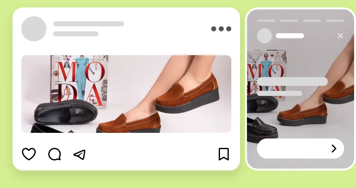 Contoh iklan Meta di feed dan story Instagram