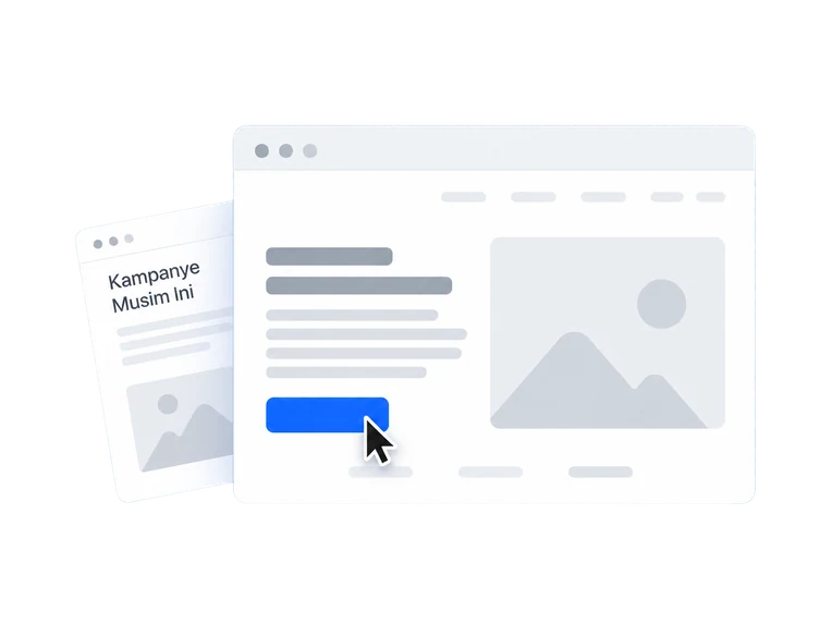 Contoh tampilan landing page untuk kampanye dan promosi